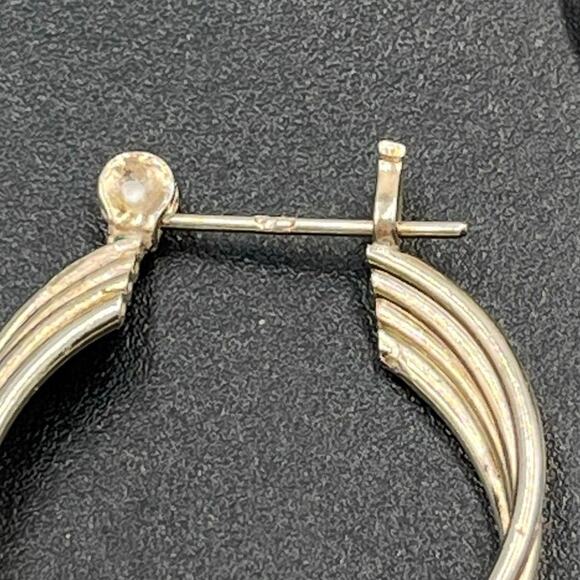 Sterling Silver 924 Layered Twisted Hoop Earrings 1”, 5 grams - Picture 6 of 6